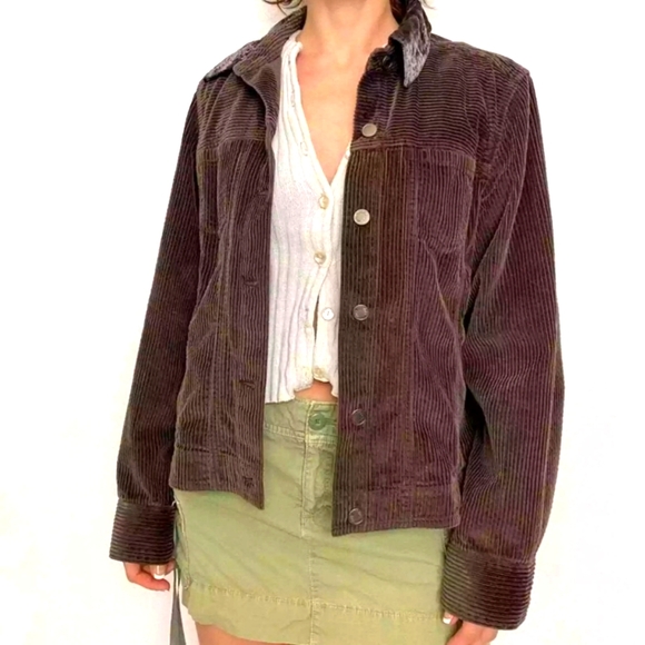 J. Jill Corduroy Button Down Jacket with Velvet Collar - Picture 2 of 12